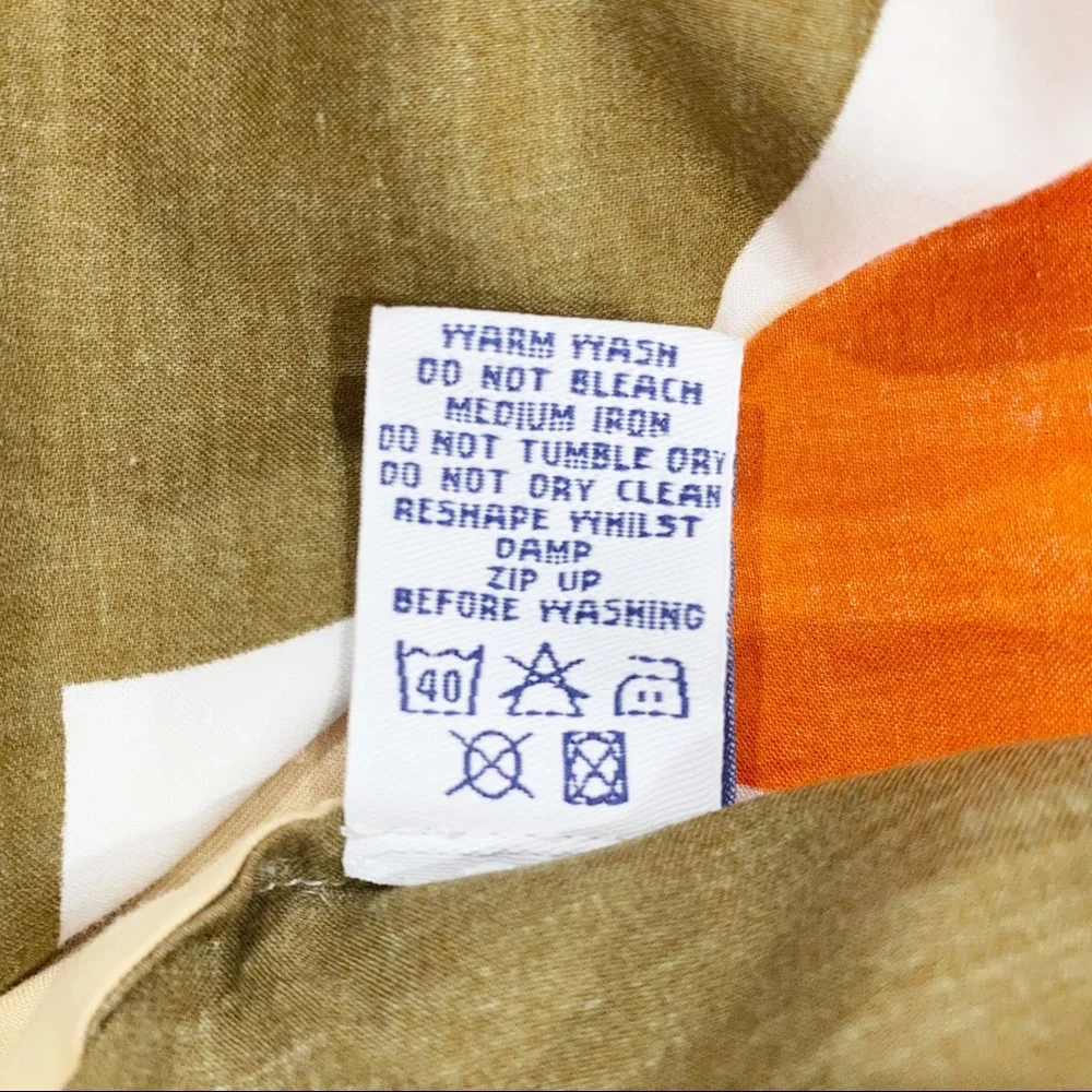 Orla Kiely Retro Floral Shift Dress Cream Orange Brown - Picture 11 of 11